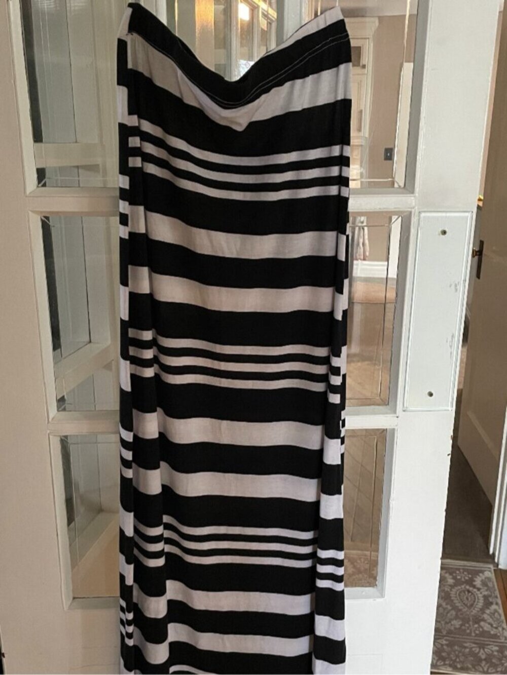 🖤 Connection 18 Black & White Striped Strapless Maxi Dress – Size XL – NWT